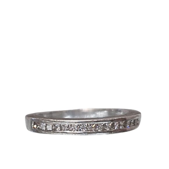 Certified Natural Diamond 14k White Gold Band - Picture 1 of 3